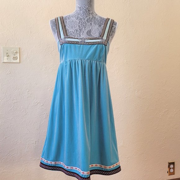 Free People Other - Free People Blue Beach Coverup || Velvet Dress || Medium